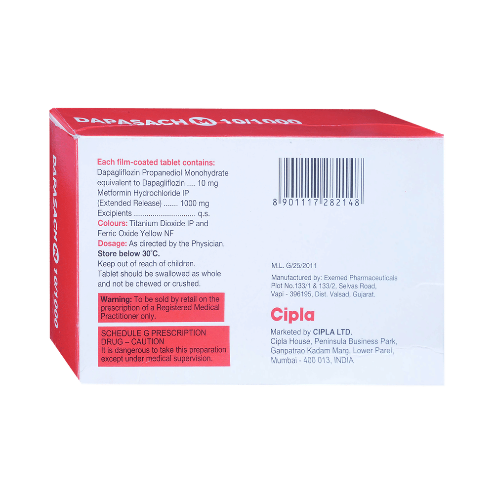 dapaSACH - M 10mg/1000mg Tablet
