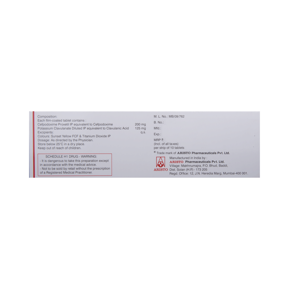 Monocef-O CV 200/125 Tablet