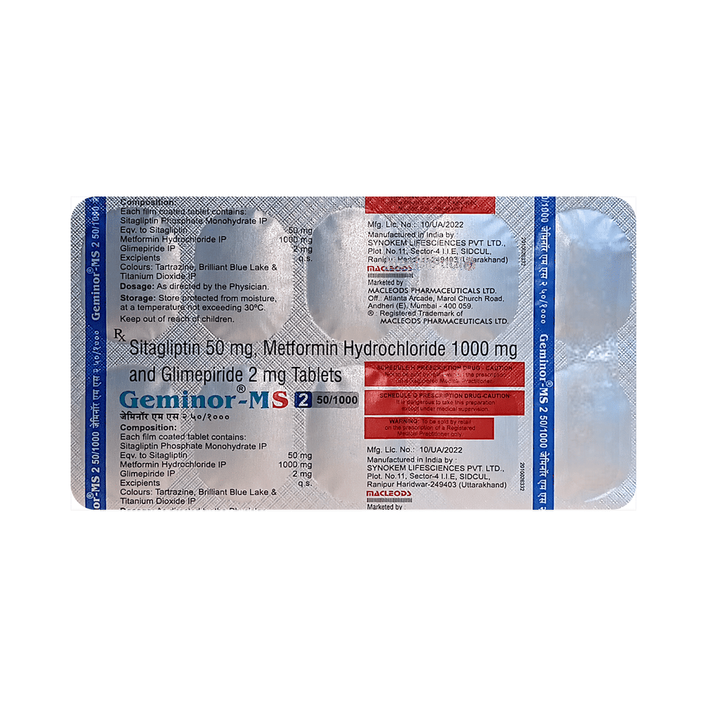 Geminor MS 50mg/2mg/1000mg Tablet