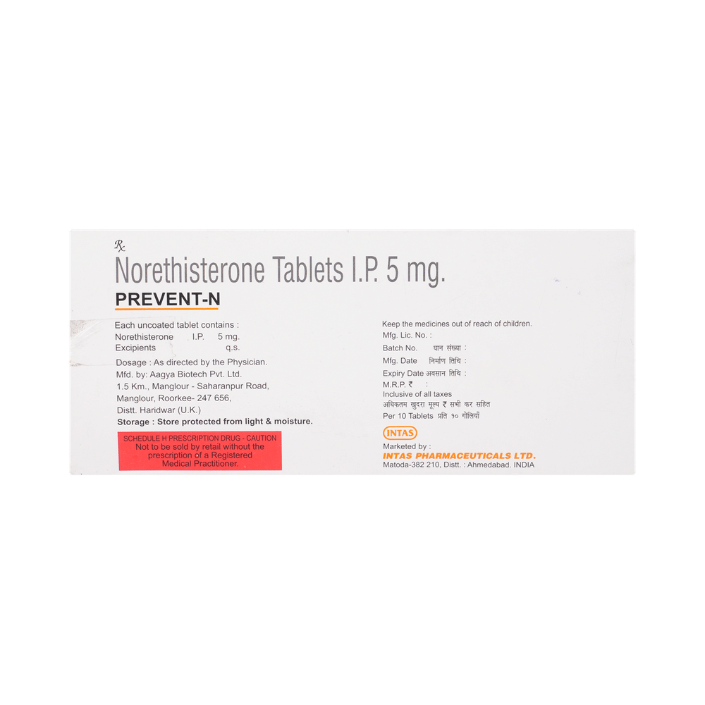 Prevent N 5mg Tablet