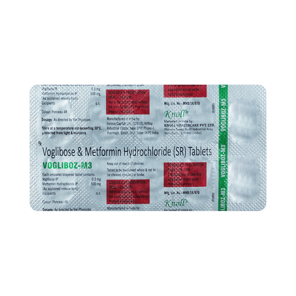 Vogliboz M 500mg/0.3mg Tablet SR
