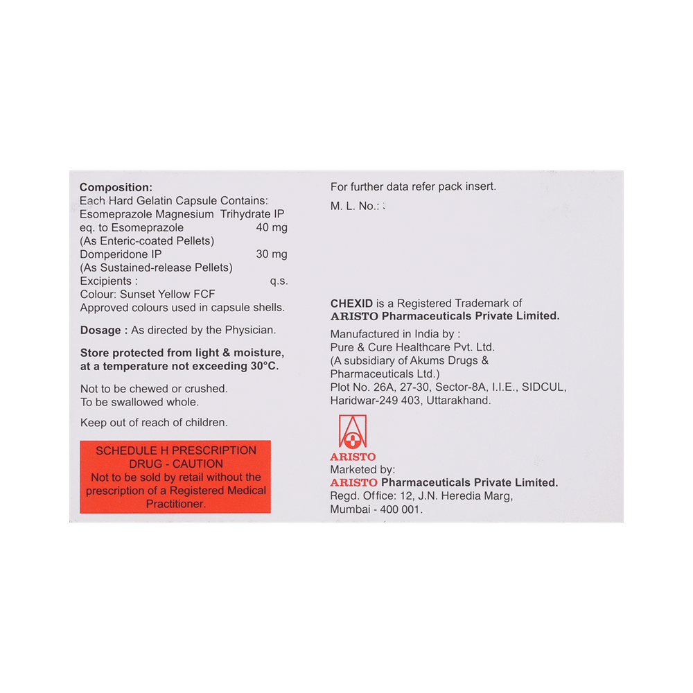 Chexid D 30mg/40mg Capsule