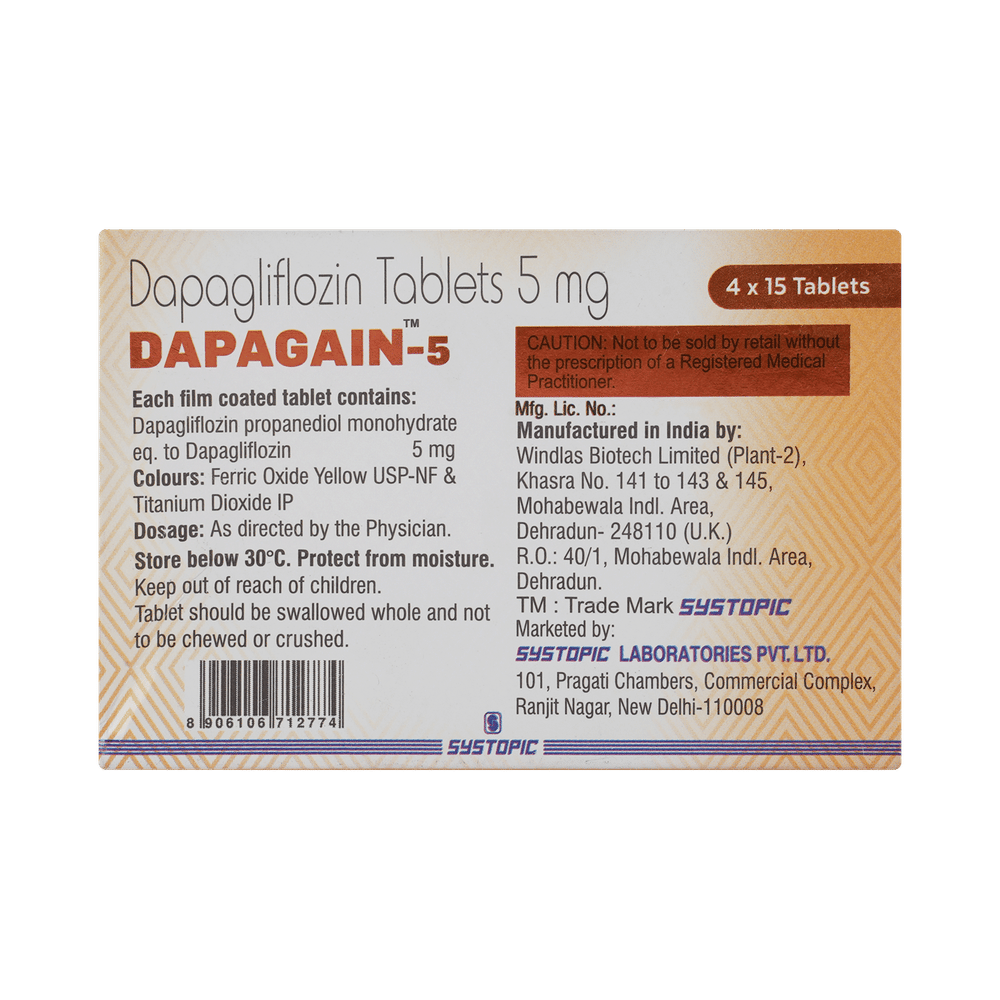 Dapagain 5mg Tablet