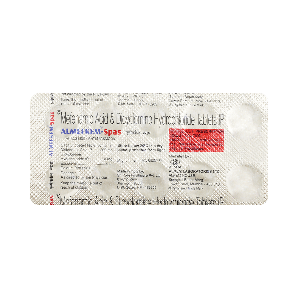 Almefkem Spas 10mg/250mg Tablet
