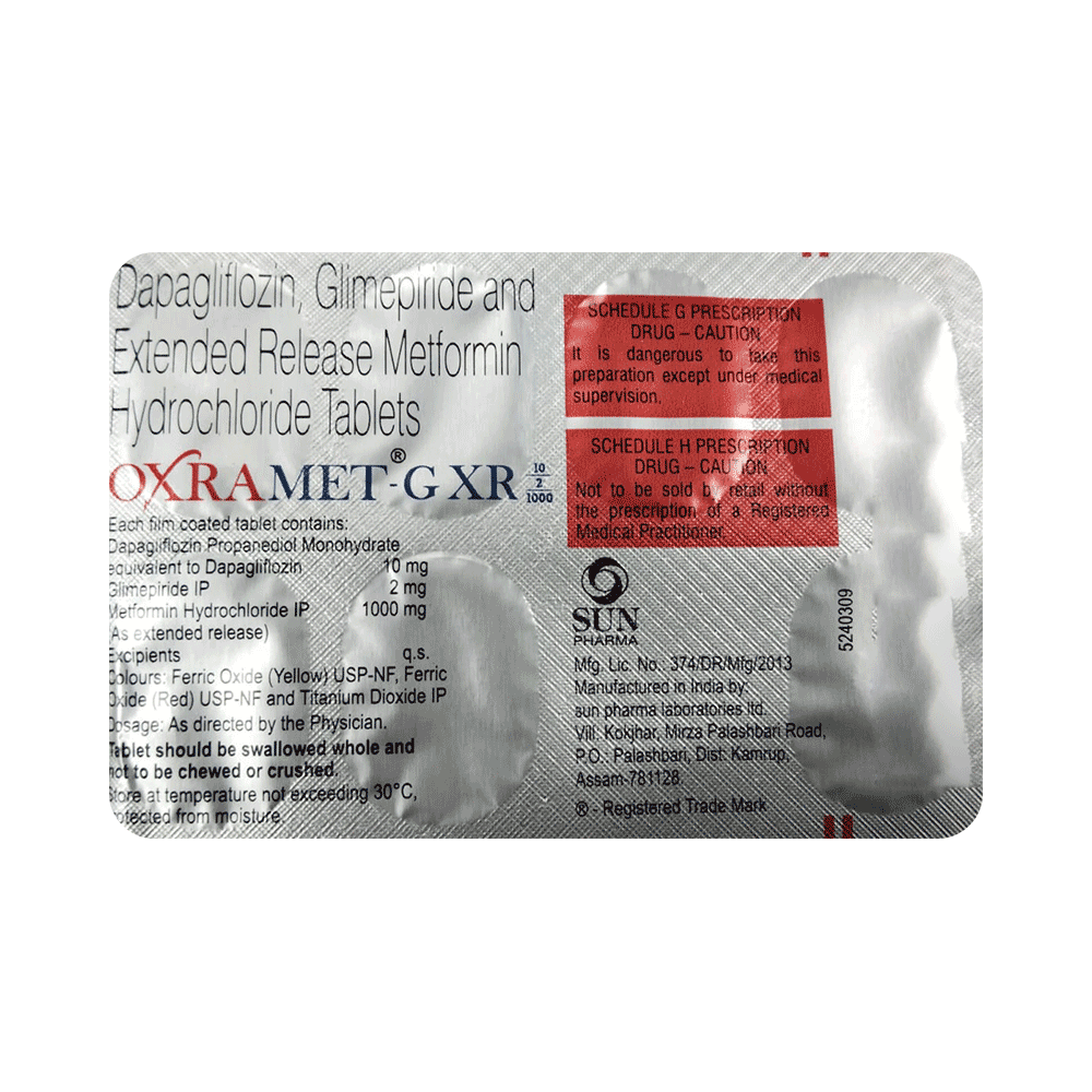 OXRAmet G 10/2/1000 Tablet XR