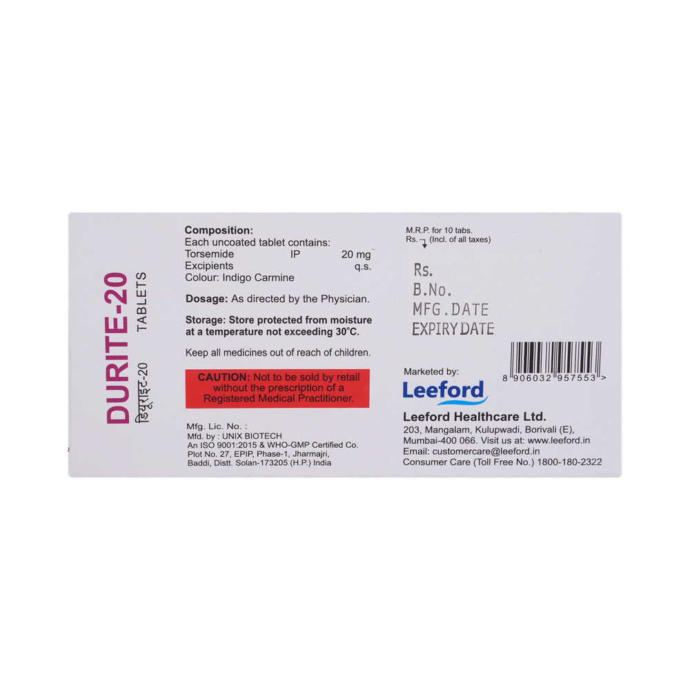 Durite 20mg Tablet