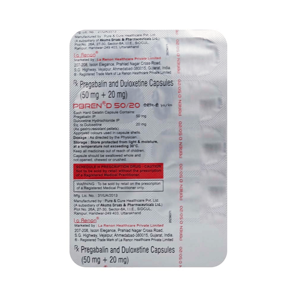 Pbren D 50mg/20mg Capsule