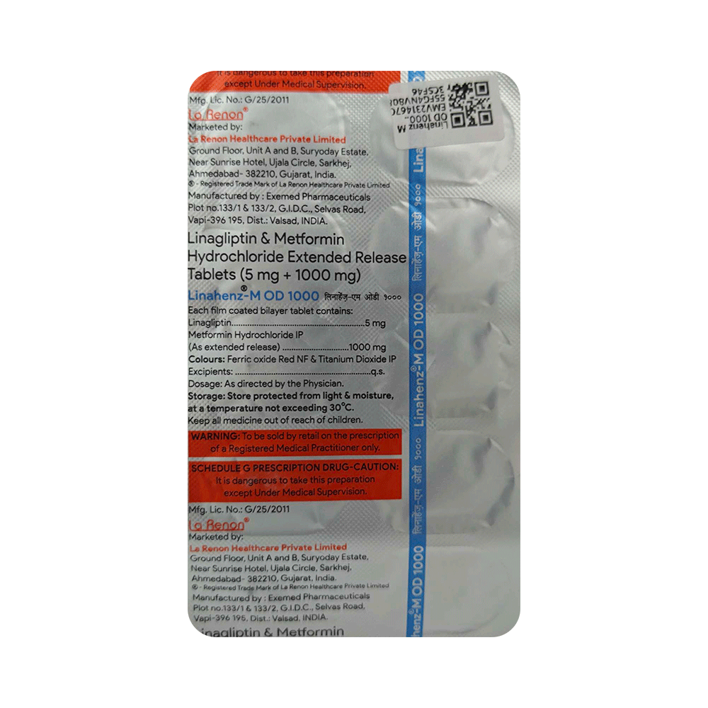 Linahenz M OD 1000mg/5mg Tablet ER