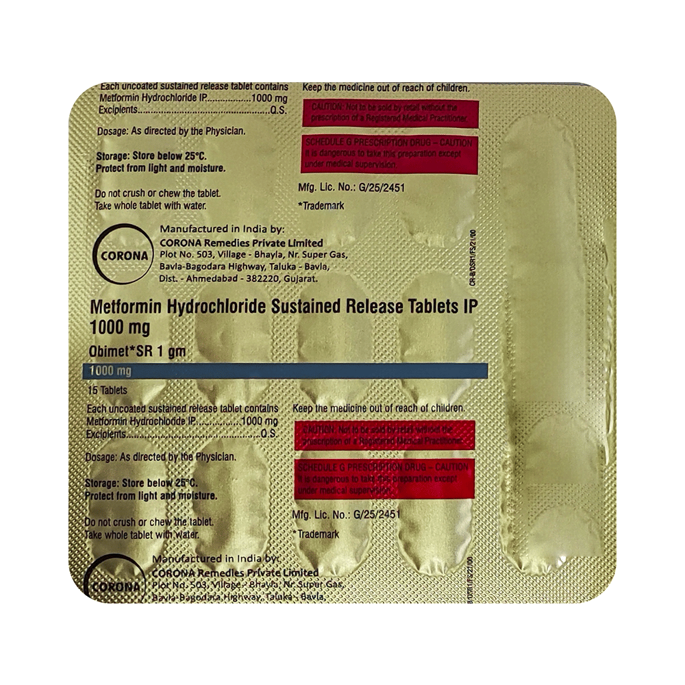 Obimet SR 1gm Tablet