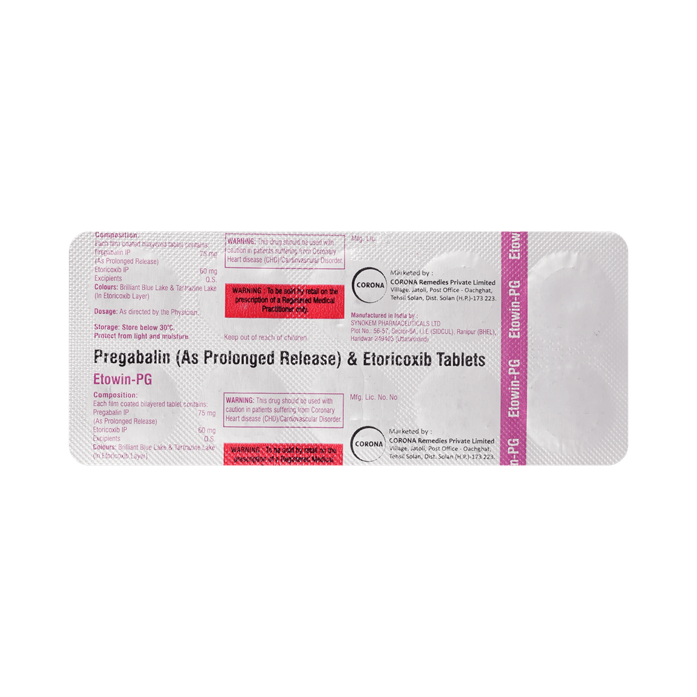 Etowin PG 75mg/60mg Tablet