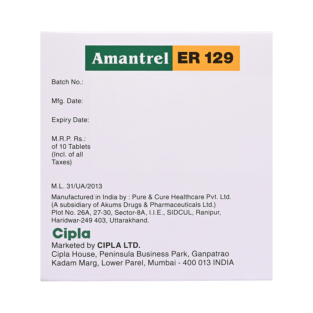Amantrel 129mg Tablet ER