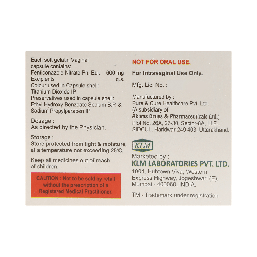 Fentispor 600mg Vaginal Capsule