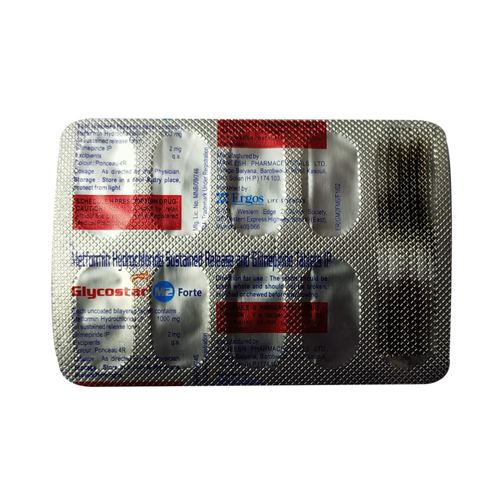 Glycostar M Forte 2mg/1000mg Tablet SR