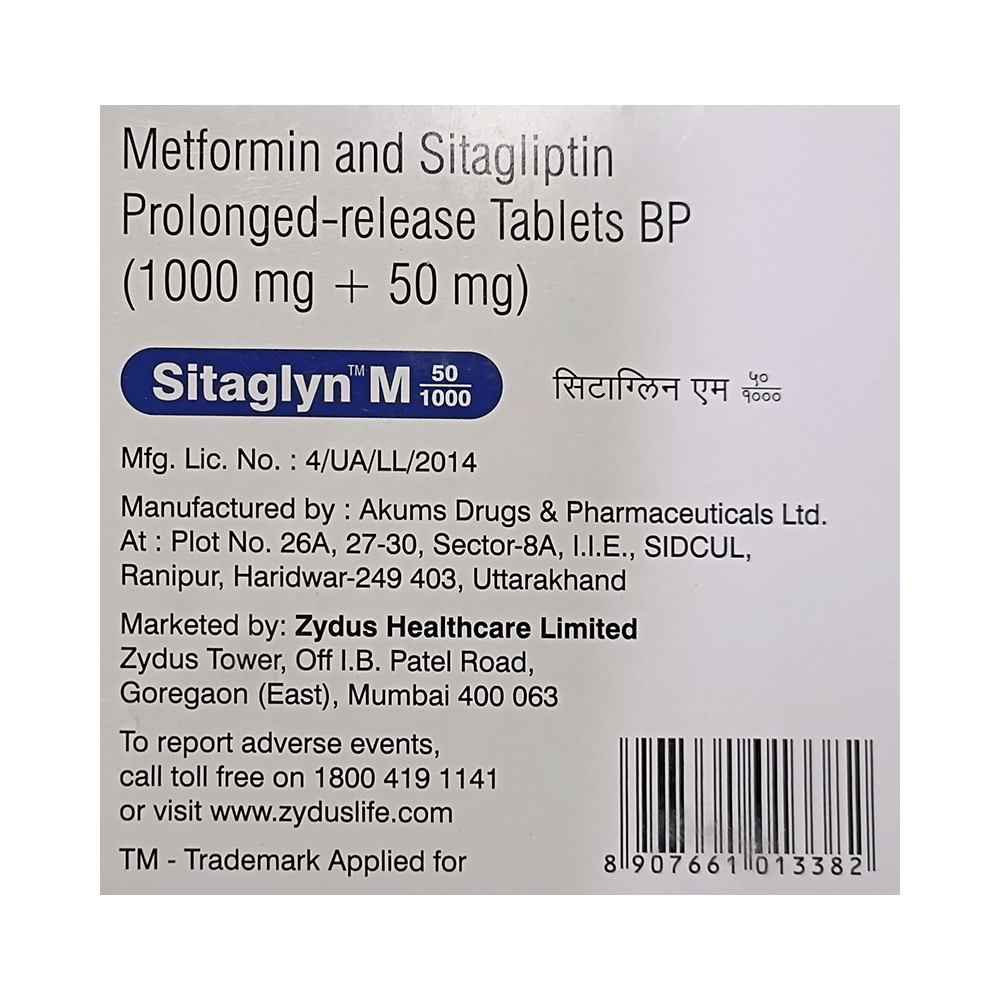 SITAglyn M 50mg/1000mg Tablet PR