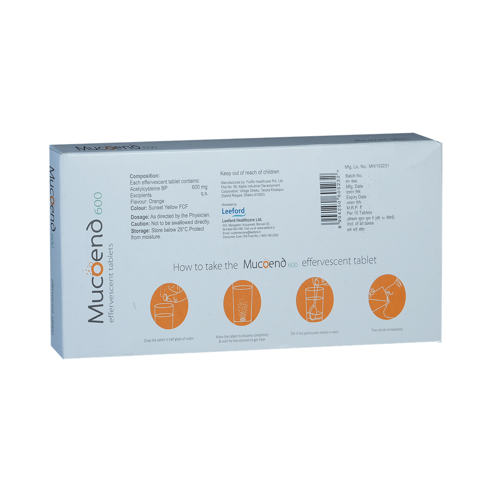 Mucoend 600mg Tablet Orange Sugar Free