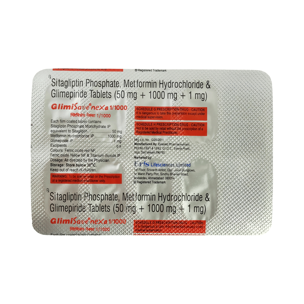Glimisave Nexa 1mg/1000mg Tablet