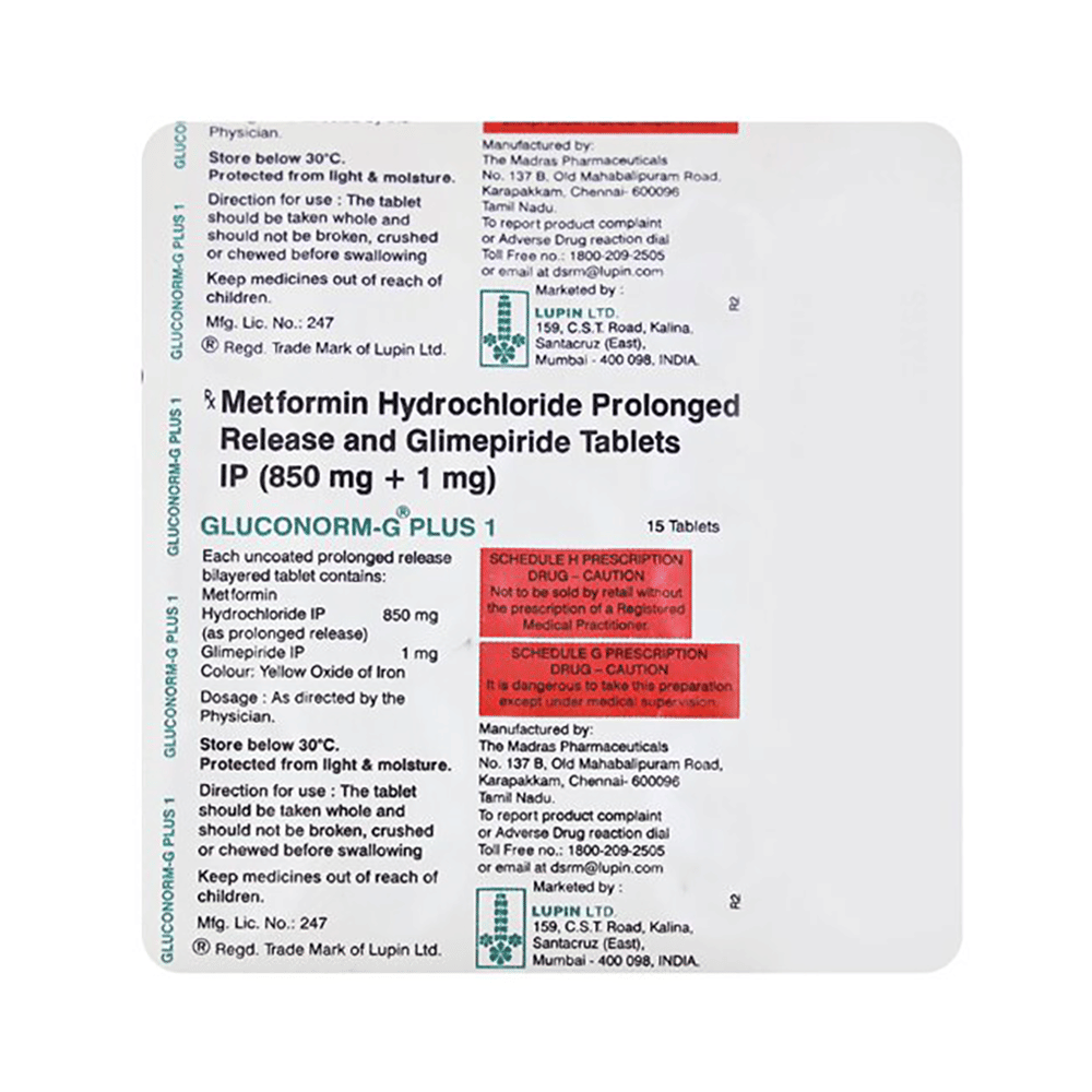 GlUcOnorm-G Plus 1 Tablet PR