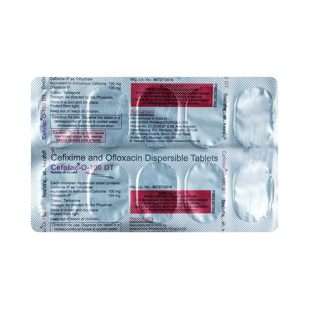 Cefolac-O 100mg/100mg Tablet DT