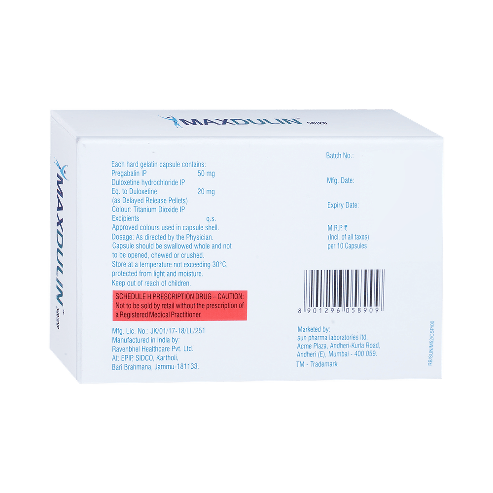 Maxdulin 50/20 Capsule DR