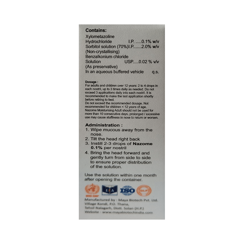 Nazome Adult 0.1% Nasal Drops