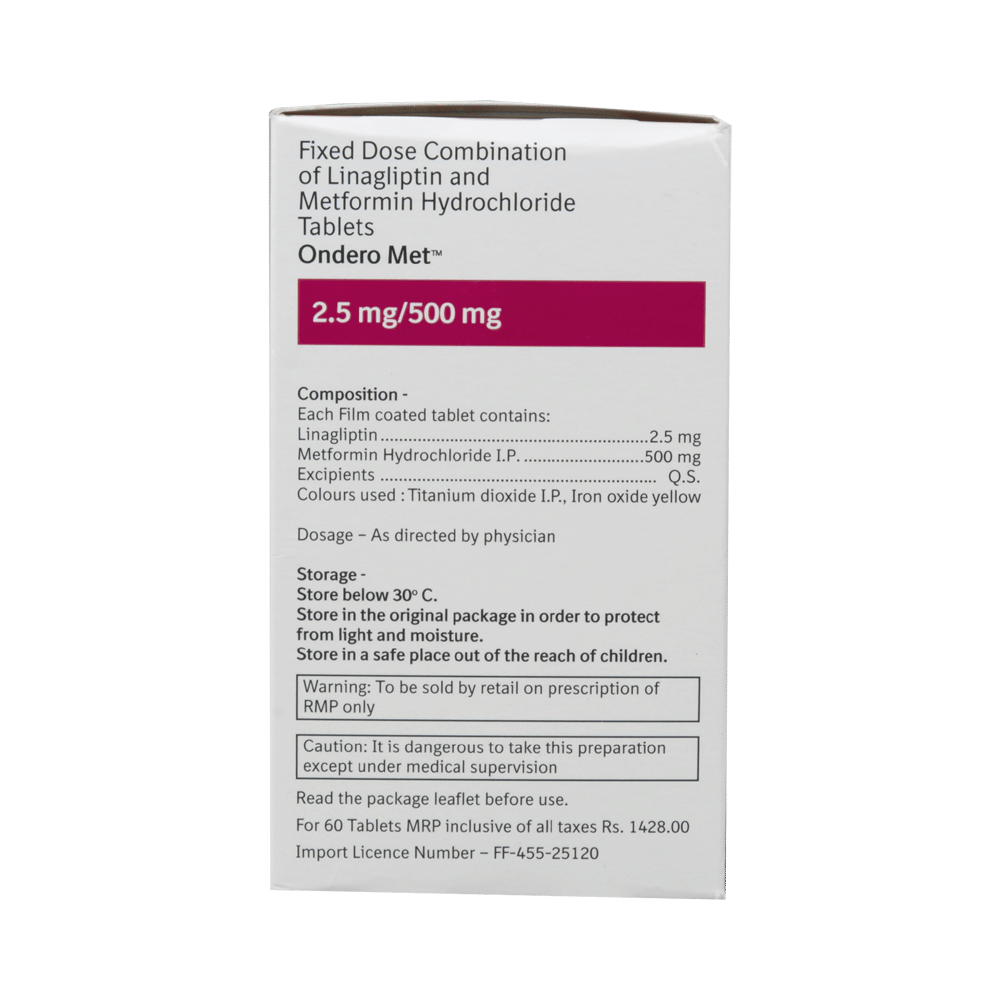 Ondero Met 2.5mg/500mg Tablet