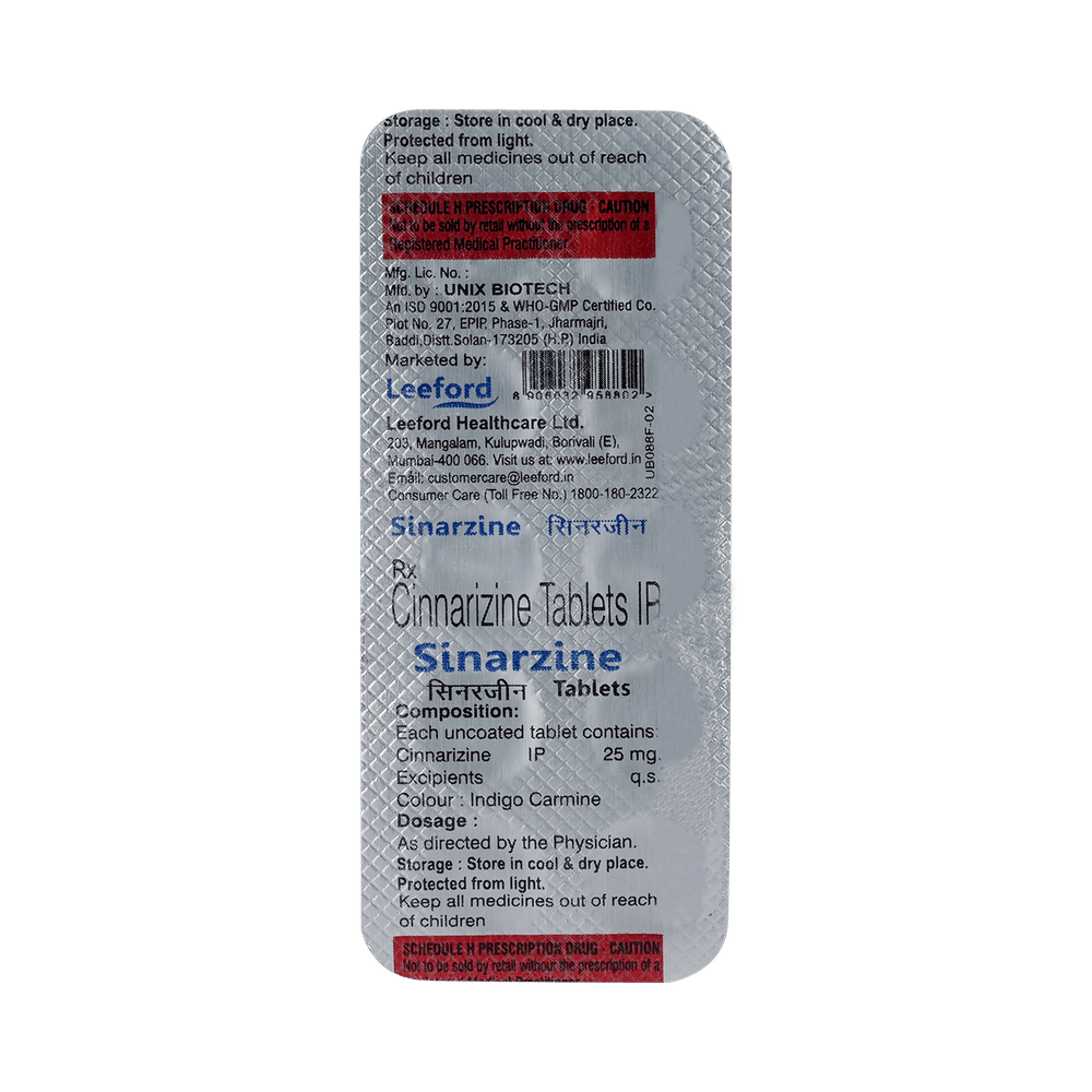 Sinarzine Tablet