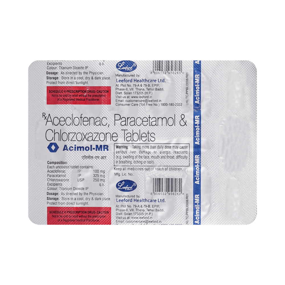 acimol MR 100mg/325mg/250mg Tablet