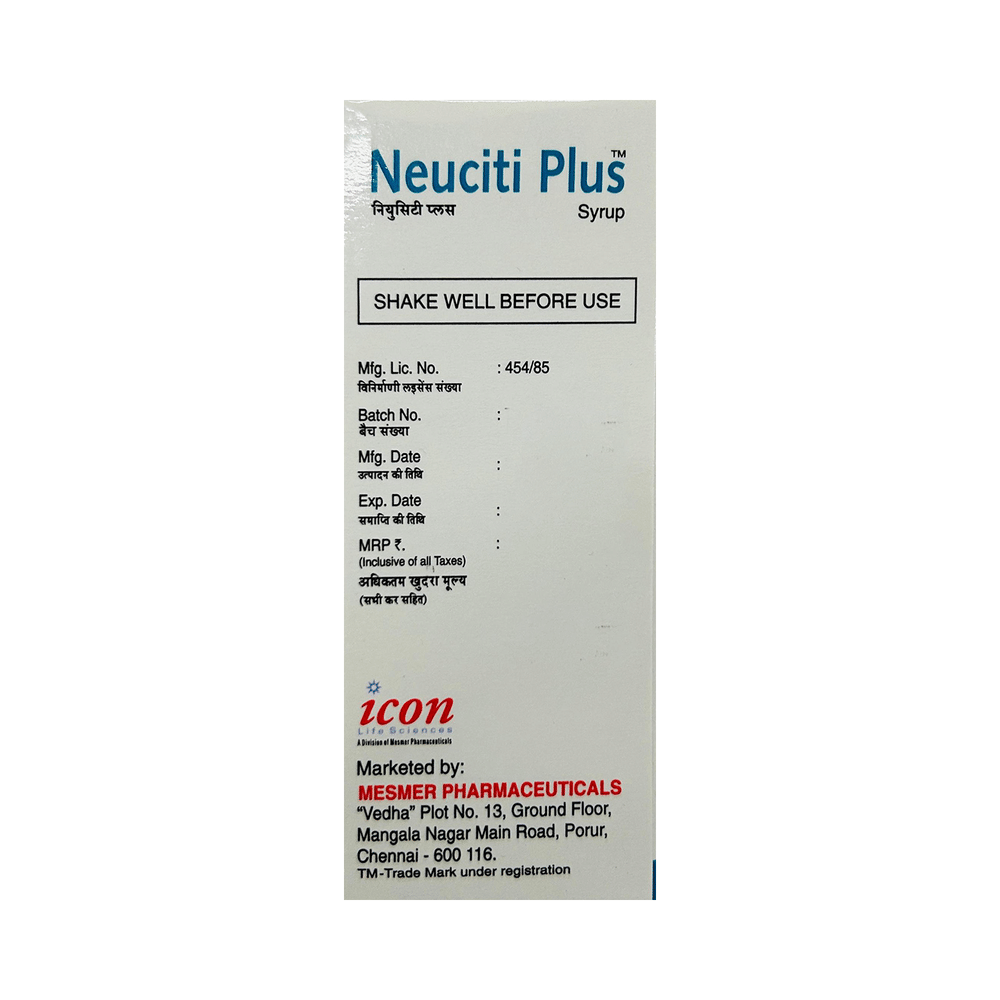 Neuciti Plus Syrup Sugar Free