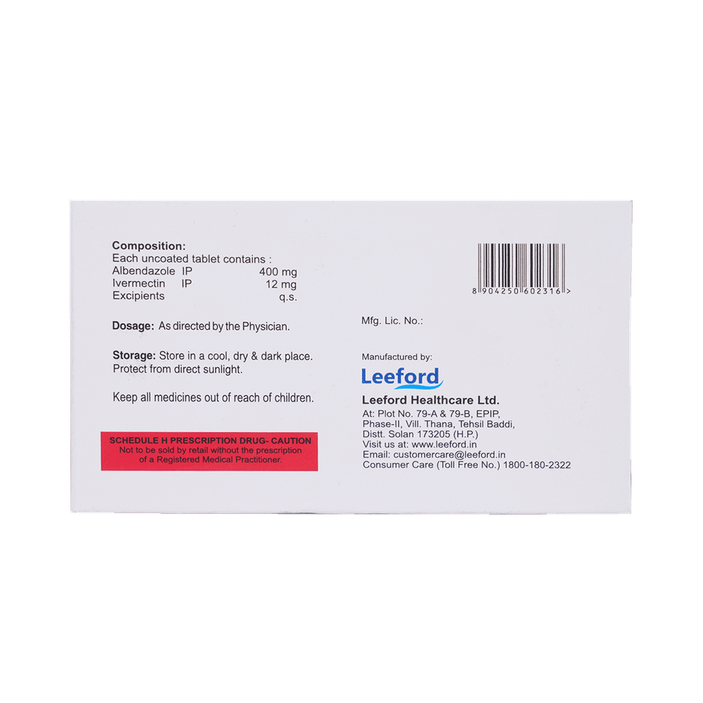 Abendol Plus 12mg/400mg Tablet
