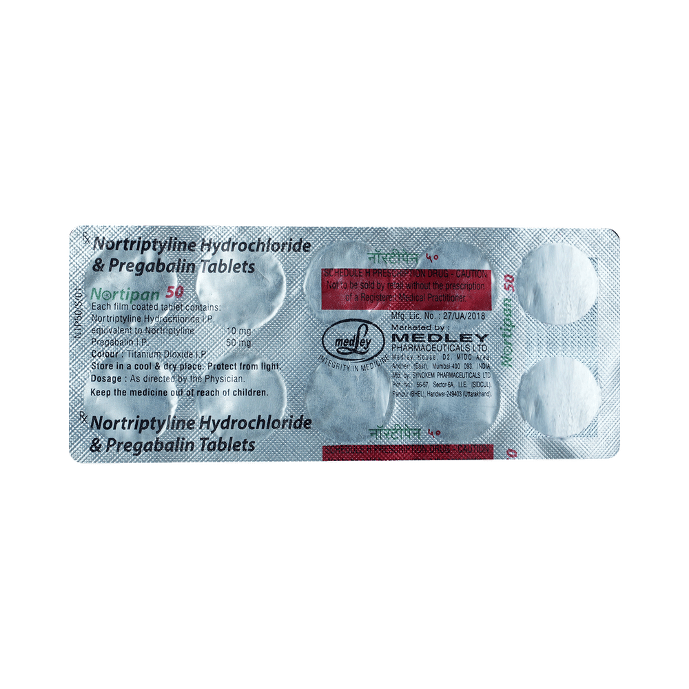 Nortipan 50mg/10mg Tablet