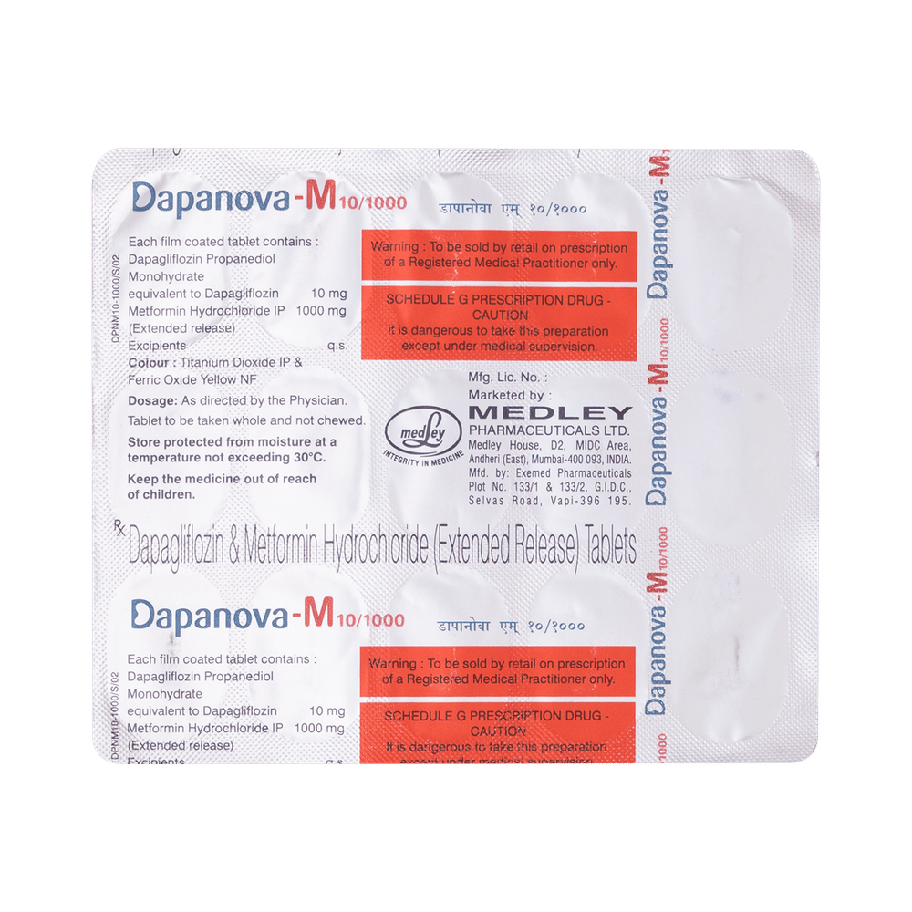 dapaNOVA M 10mg/1000mg Tablet