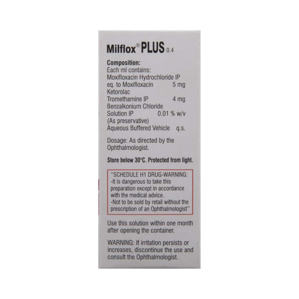 Milflox Plus 0.4 Sterlie Eye Drops