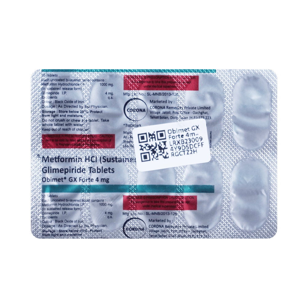 Obimet GX Forte 4mg Tablet SR
